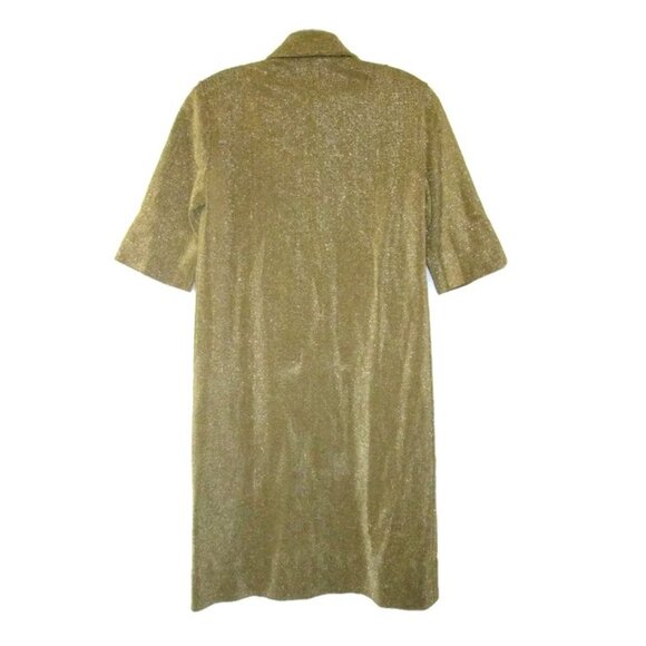 rudi gernreich dress gold mod metallic 1960s vintage size medium - Picture 3 of 5
